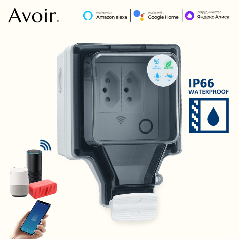 Outdoor Power Outlet With Remote Control - Смарт-розетка с голосовым управлением и таймером,