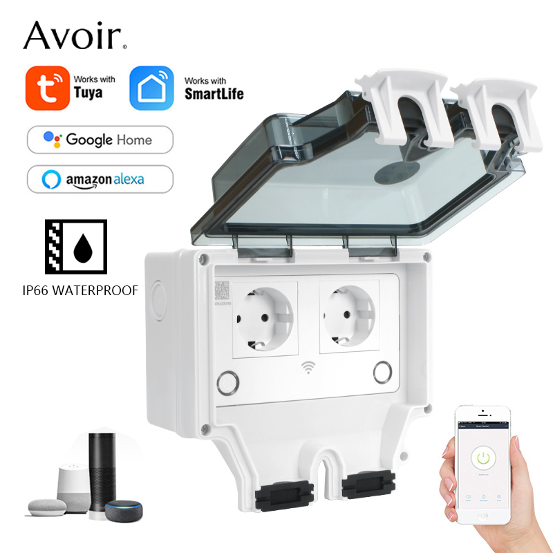 Outdoor Power Outlet With Remote Control - Смарт-розетка электрическая с таймером и двумя