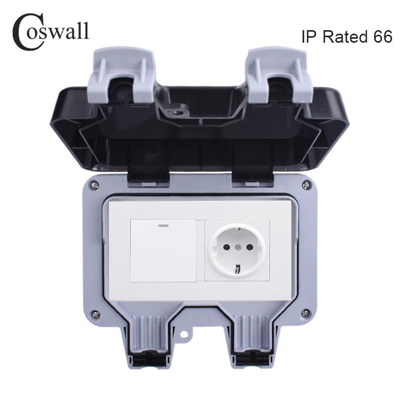 Уличная настенная розетка Cosw – обзор и цена Outdoor Power Outlet Waterproof