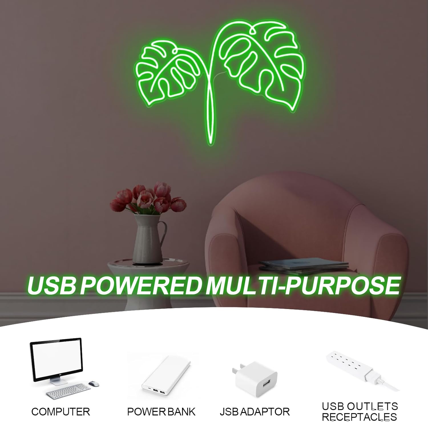 Неоновая вывеска «Лист Монстер – обзор и цена Outdoor Power And Plant