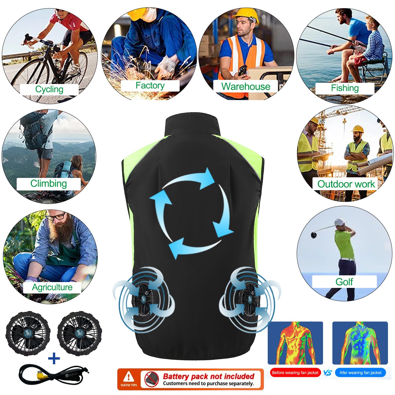 Жилет с охлаждающим вентилятор – обзор и цена Outdoor Power Not Working